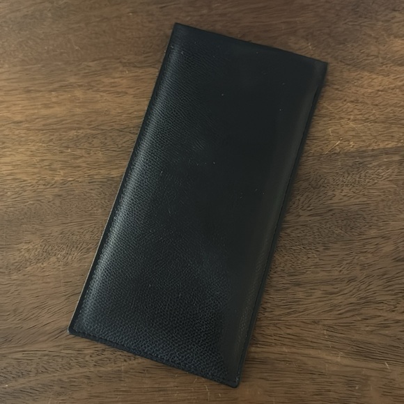 CELINE EUC Unisex Black Leather Sunglasses Case Gold Lettering - Picture 2 of 3